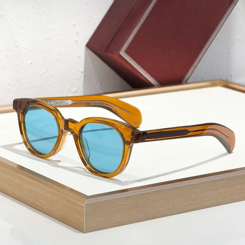 1948 Luxury Classical Sunglasses Men Thick Acetate Oval Brand Design Fashion Street High Quality UV400 Optical Glasses With Case