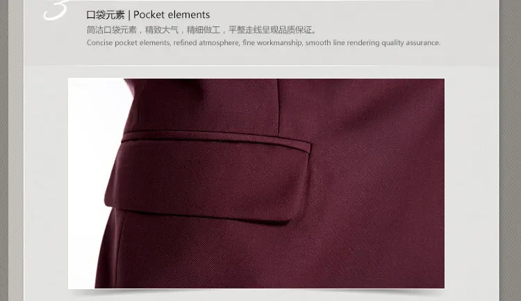 Blazers Pants Vest New Fashion Men Business Casual Suits / Male Solid Color Three Piece Sets Jacket Coat Trousers Waistcoat