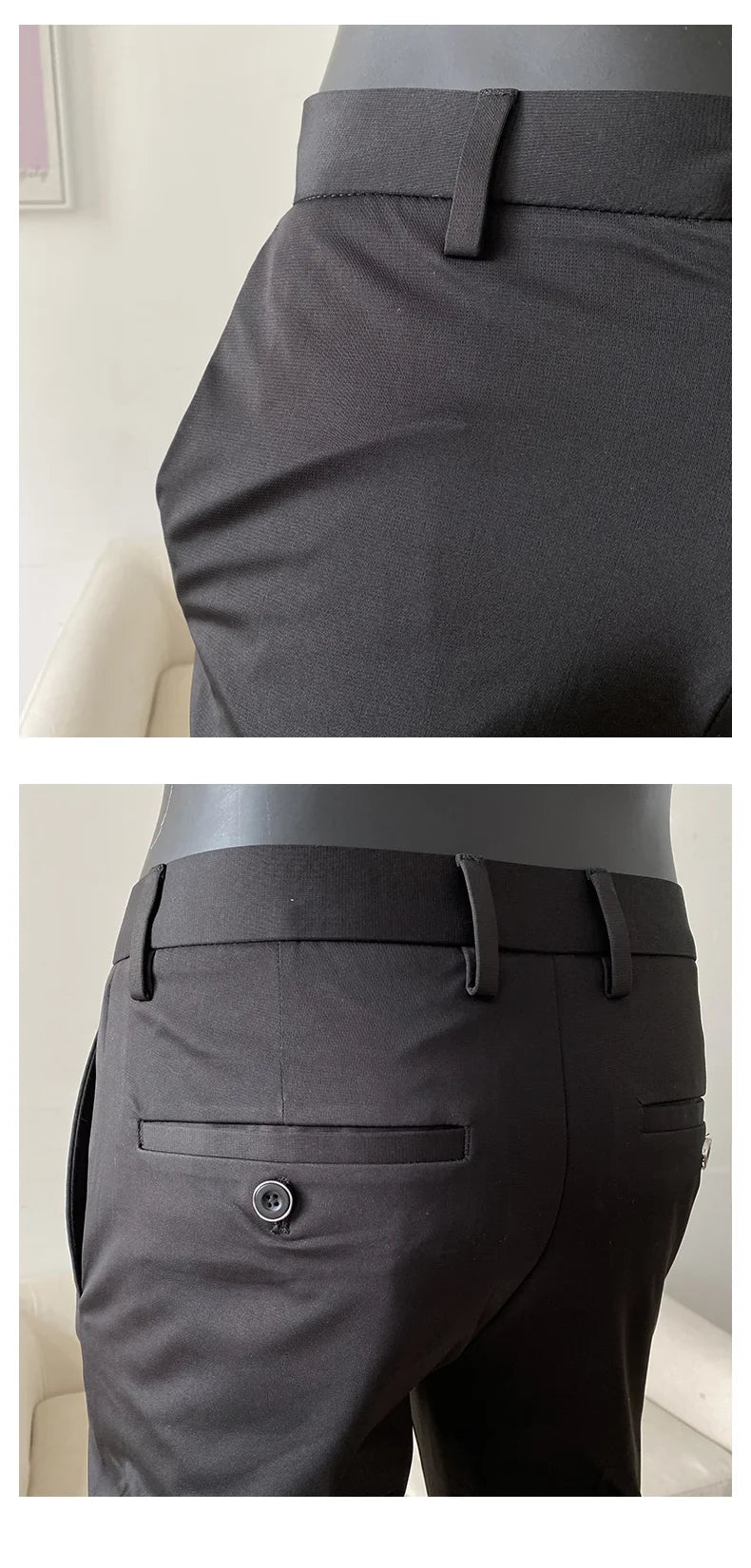 Summer New Light Thin Ice Silk Solid Color Casual Trousers High Quality Fashion Slim Fit Business Social Office Suit Pants