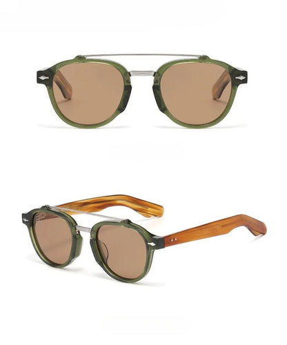 New High-end Flat Top Double Bridges Men Polarized Sunglasses Acetate Square Suneyeglass Women Fashion Retro Gifts Eyewear UV400