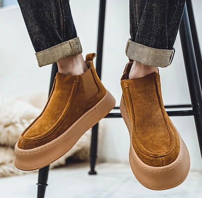 Male Chelsea Shoes Spring Autumn High Cut Platform Men's Booties Boots Classic New Size 44 Trendy 2025 Quality Hot Selling Cheap