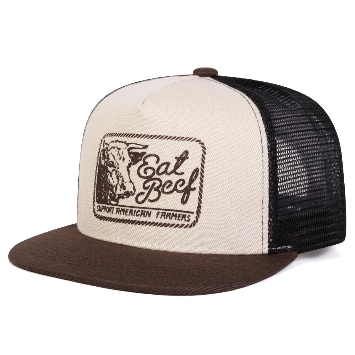 Unisex EAT BEEF Letter Embroidery Hip-hop Net Hats Spring Summer Outdoor Adjustable Casual Baseball Caps Sunscreen Hat Cap