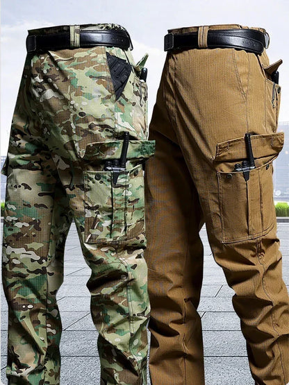 Wear-Resistant Cargo Pants Men Casual Work Stretch Trousers Breathable Multi-Pocket Outdoor Waterproof Training Hiking Pant Male