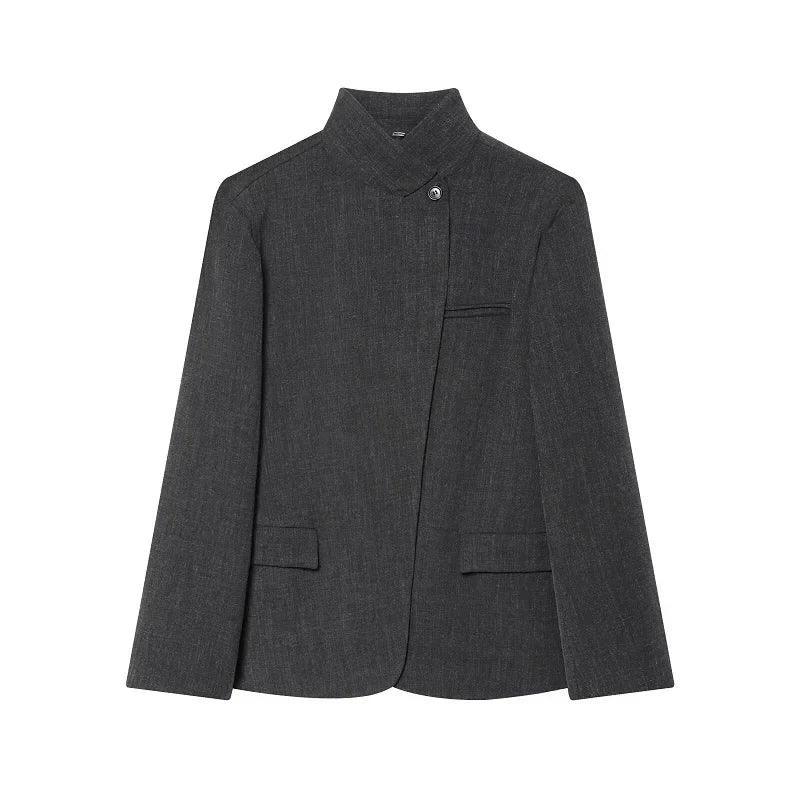 Women's Tailoring Blazers Vintage Office Blazer Woman Faux Wool Coats for Women Streetwear Outerwears Fitted Jacket Women