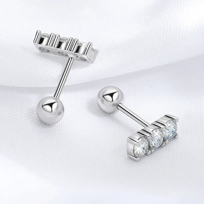 0.6CTTW Screw Buckle Moissanite Stud Earrings for Women Lab Created Diamond Wedding Jewelry S925 Sterling Silver Earring