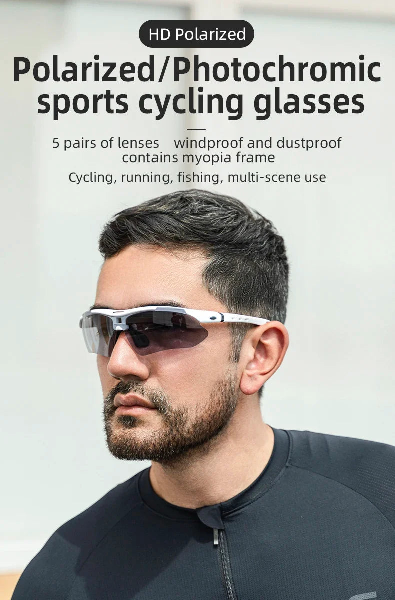 Bicycle Glasses Polarized Bike Sports Sunglasses Photochromic Men Women UV400 MTB Road Bike Goggles Outdoor Eyewear