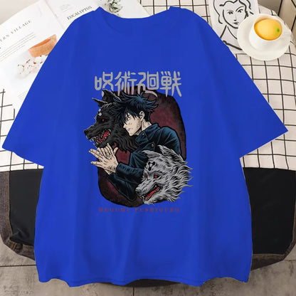 Fushiguro Megumi Printed T-shirt Men's Cool Street Loose T-shirt Summer Personalized Y2K Harajuku Shirt  Men T Shirt One Piece