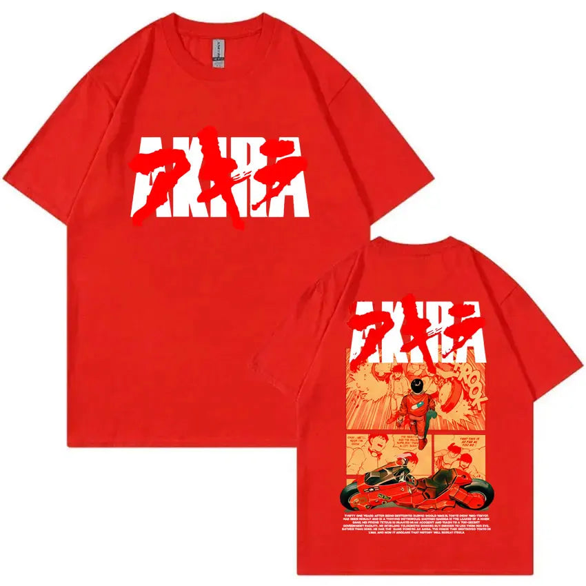 Japanese Science Fiction Cartoon Movie Anime Akira Shotaro Kaneda Graphic T Shirts Men Women Cotton Vintage Oversized T-shirts