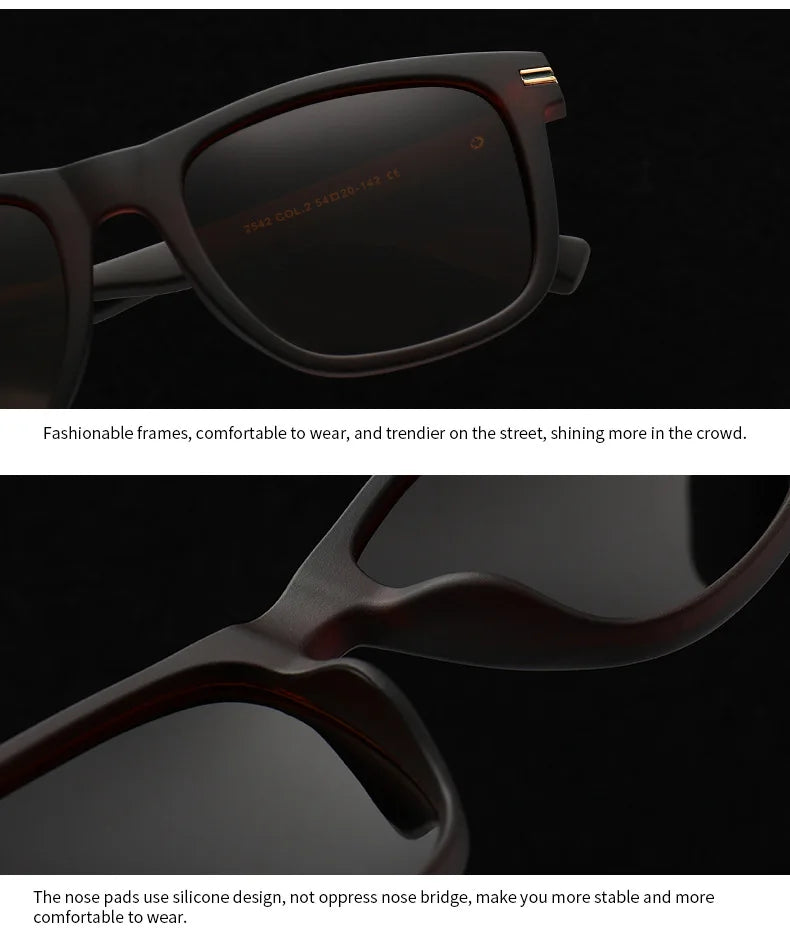 Trending Square Men Punk Rivets Sunglasses Retro Dark Green Eyewear Women Shades UV400 Polarized Sun Glasses