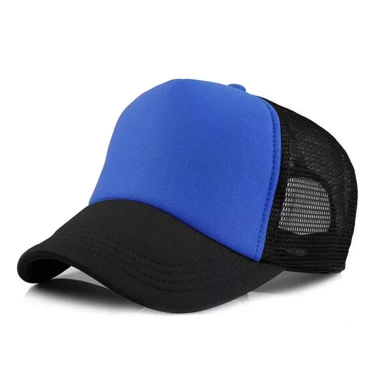 Unisex Cheaper 5 Panel Trucker Hat For Adult Summer Net Baseball Cap Men Women Sponge Mesh Adjustable Sun Hat Visor