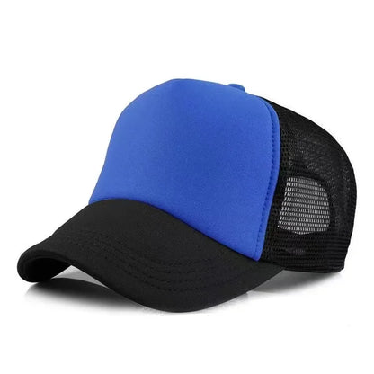 Unisex Cheaper 5 Panel Trucker Hat For Adult Summer Net Baseball Cap Men Women Sponge Mesh Adjustable Sun Hat Visor