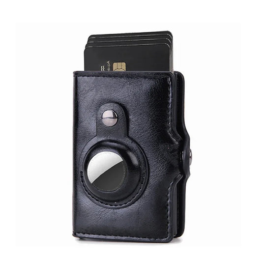 Porte-cartes RFID en fibre de carbone Hommes Femmes Airtag Portefeuille Sac d'argent en cuir Portefeuilles minces pour Apple AirTags Tracker Air Tag