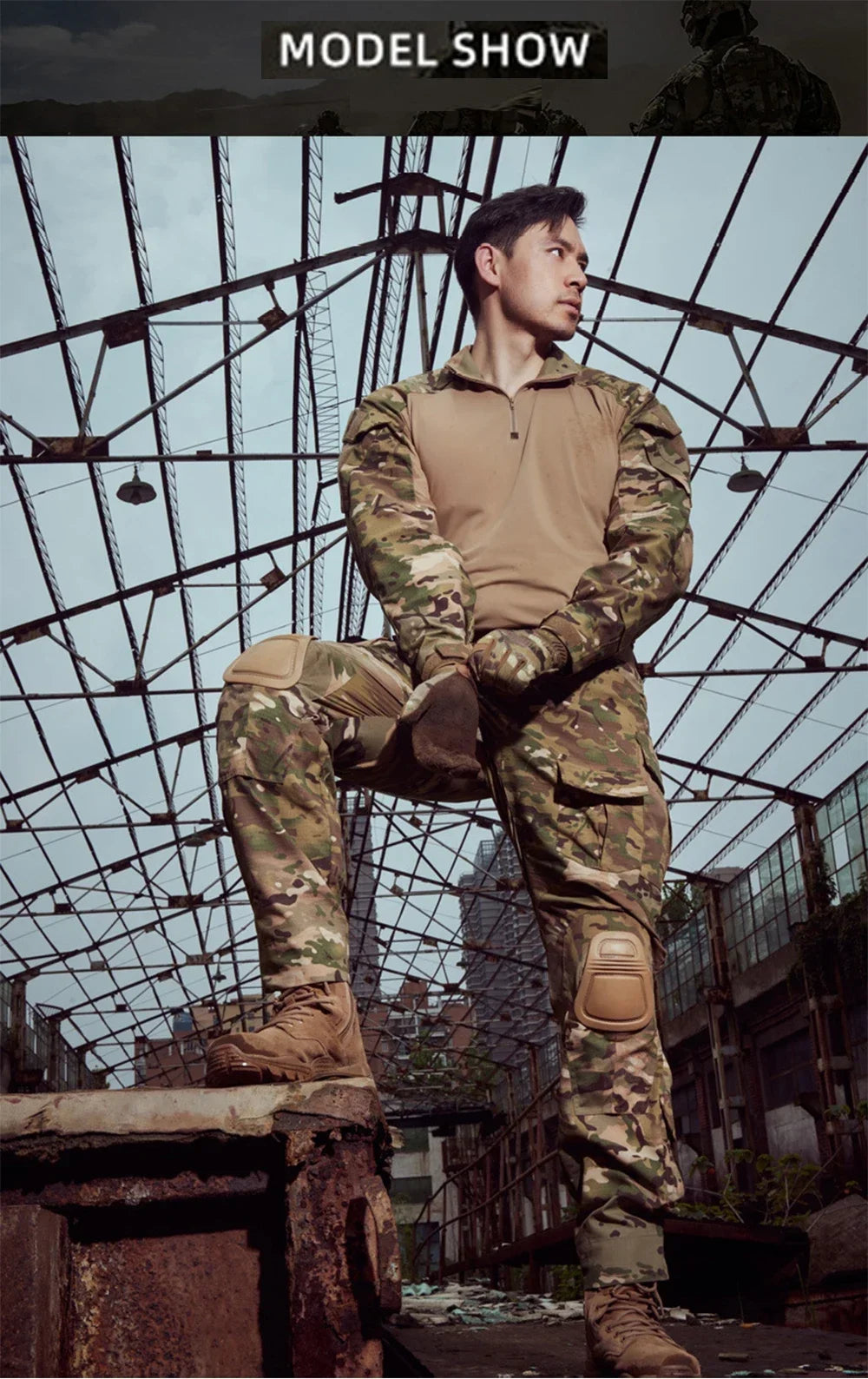 Men Combat Pants With Knee Pads Tactical Cargo Sport Trousers Camouflage Multicam Trekking Hunting Clothes( Not knee pads)