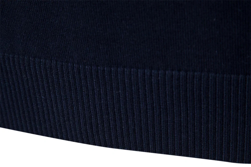 Men's Cotton Mock Neck Stand Collar Sweaters Quarter Zipper Pullover Autumn Winter Warm Social Casual Sweater for Men