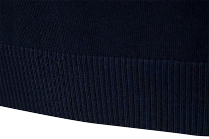 Men's Cotton Mock Neck Stand Collar Sweaters Quarter Zipper Pullover Autumn Winter Warm Social Casual Sweater for Men