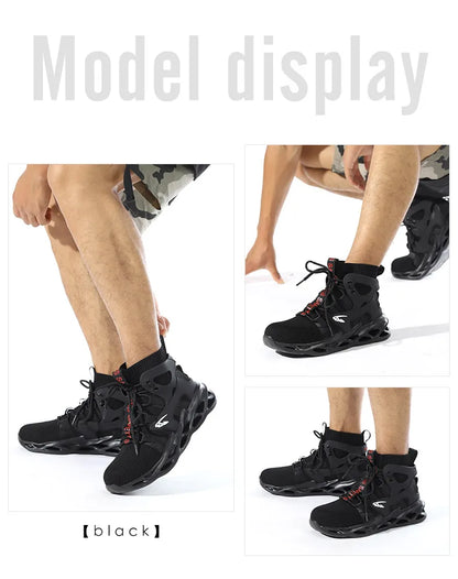 Construction Work Shoes Slip Resistant Lightweight Breathable Sneakers for Men Protection Safety Shoes Work Hiker Boots