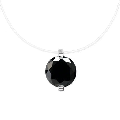 Blue Miossanite Pendant Necklace Transparent Fishing Line Clavicle Chain GRA Certified 925 Silver Choker Chain Jewelry