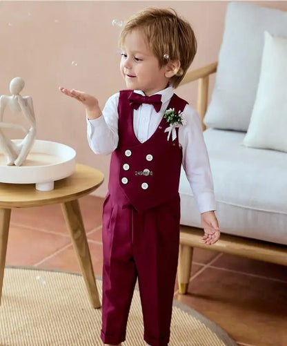 Newborn Baby Boys 1 Year Birthday Suit Kids Formal Photograph Suit Children Wedding Dress Child Performance Party Dance Costume