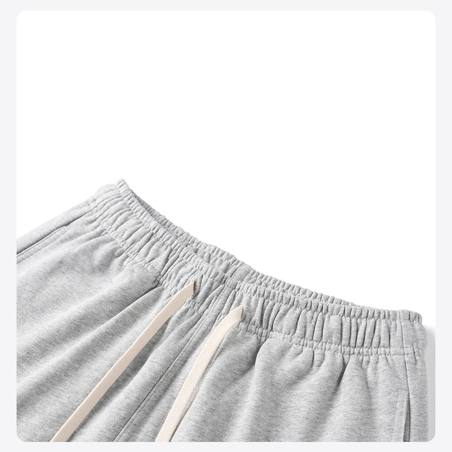 2025 Summer New Oversize 390gsm Drawstring Shorts Men  Raw  Hem Athletic Sports Runinng Shorts