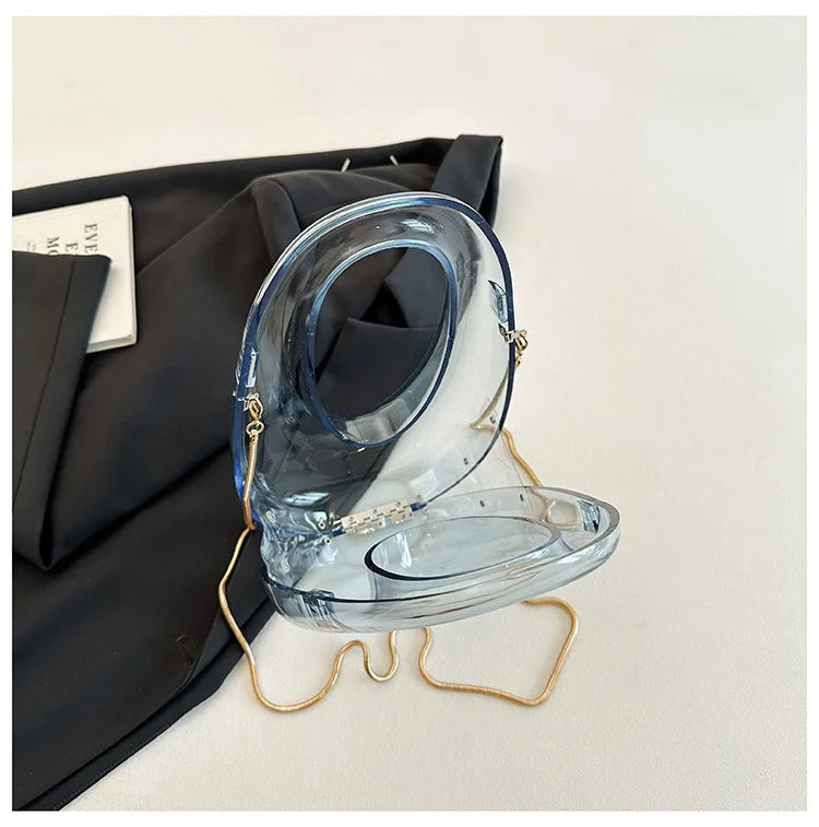 Acrylic Going Out Handbag Ins Famous Fashion Glossy Women's Dinner Bags Diagonal Span Wrist Bag Shoulder Messenger Bag
