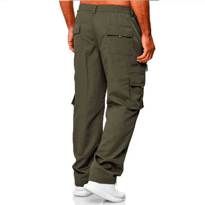 Men's Outdoor Work Elastic Casual Pants Flexible Multi Pocket Work Pants Men's Fashionable Versatile Casual Pants