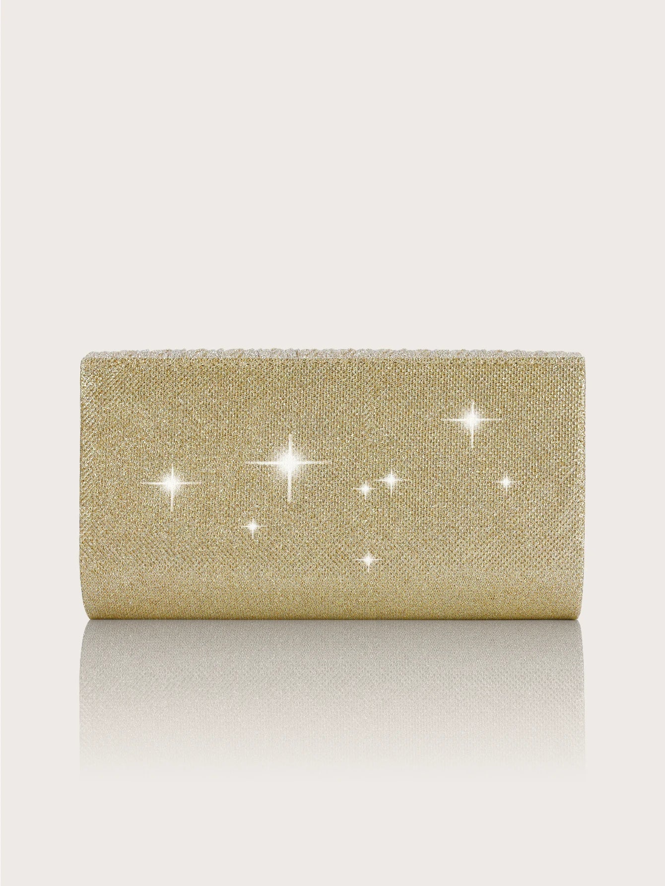 Elegant and Lightweight Pleated Metal Strip Flap Party Women's Clutch, Exquisite and Charming Women's Business Bag, Shiny Metal Strip Flap Women's Evening Bag and Fashionable Small Square Bag, Complete with a Gorgeous Rhinest