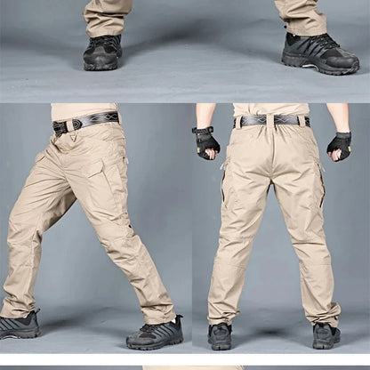 Summer Men's Tactical Cargo Pants Casual Trousers Multi-Pockets Waterproof Pants Lightweight Quick Dry Outdoor Hiking Trousers