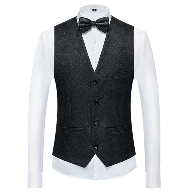 26 Colors Men's Suit Vest Single-breasted V-neck Vests Jacket Men Wedding Party Waistcoat Red Blue Green White Pink