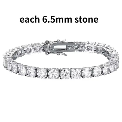2-6.5mm Real Moissanite Tennis Bracelet for Women Christmas Gift Platinum Plated 100% 925 Sterling Silver Wedding Jewelry