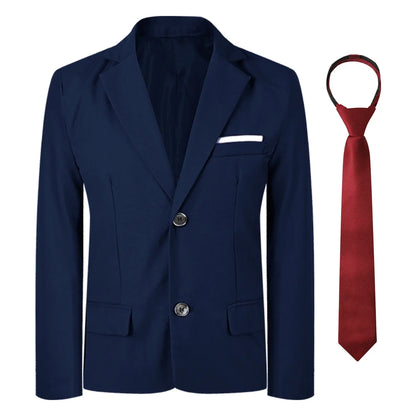 Kids Blazer Boys Easter Outfit Wedding Suit Formal Solid Jacket Teenager Gentleman Birthday Party Gift Performance Clothing Set