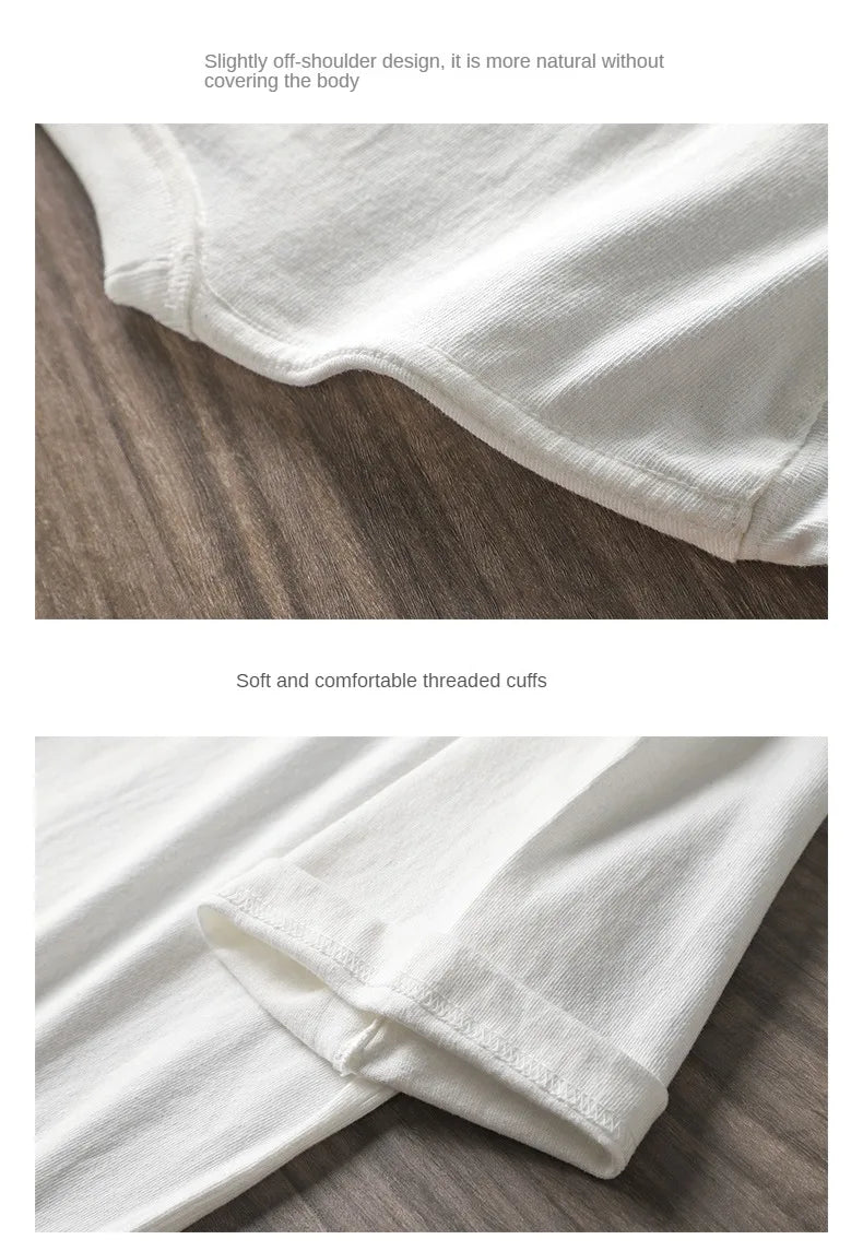 11.2oz Heavyweight 100% Cotton T-Shirt Men's Casual Solid Color Short-Sleeved White CrewNeck Thick Tops Unisex.