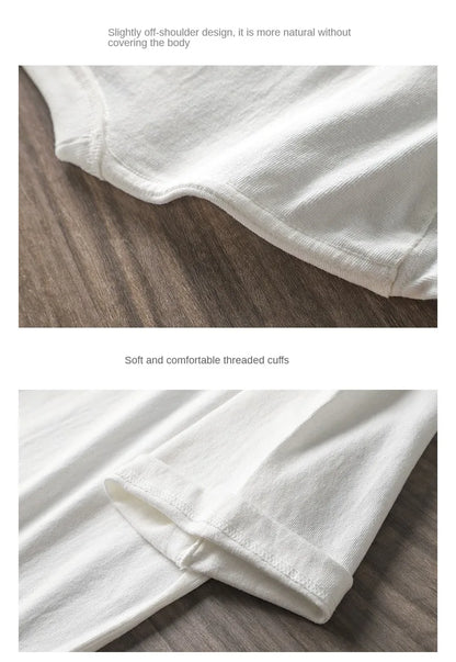 11.2oz Heavyweight 100% Cotton T-Shirt Men's Casual Solid Color Short-Sleeved White CrewNeck Thick Tops Unisex.