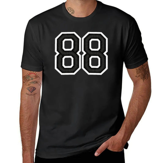 88 Black Jersey Sports Number eighty-eight Football 88 T-Shirt cute clothes graphics sweat funny t shirts for men