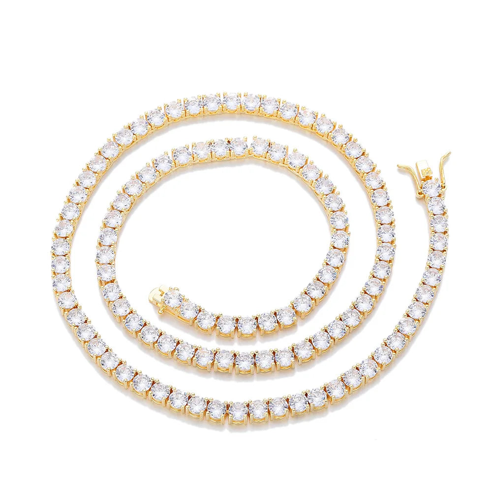 Certified GRA Moissanite Tennis Necklace 3/4/5/6mm Solid 925 Sterling Silver Diamond Tennis Necklaces for Women Man