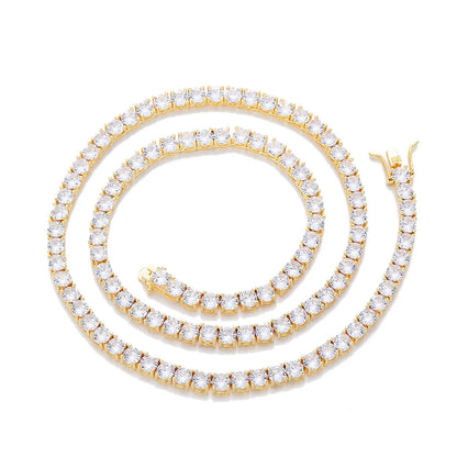 Certified GRA Moissanite Tennis Necklace 3/4/5/6mm Solid 925 Sterling Silver Diamond Tennis Necklaces for Women Man