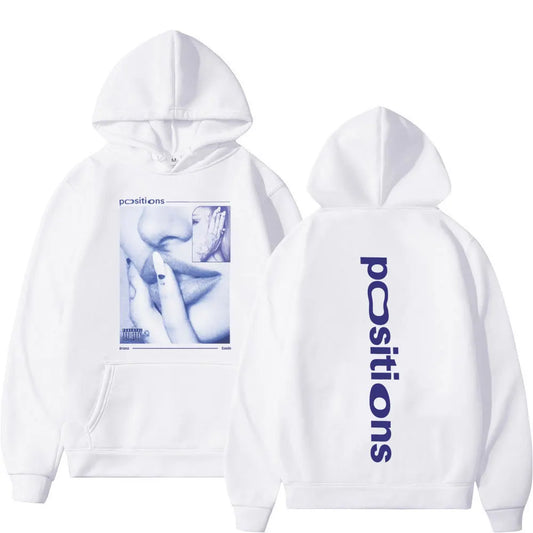 Ariana Grande Positions Album Retro Graphichoodie Men Women Aesthetic Trendy Pullover Long-sleeved Oversized Casual Sweatshirt