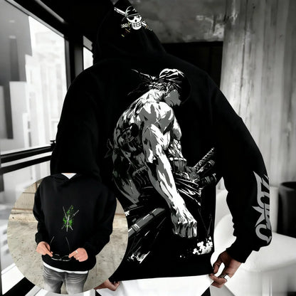 Unisex One Piece Zoro Anime Hoodie Winter New Pullover Men Women Streetwear Oversized Loose Casual Y2k Top Sweatshirt Winter New