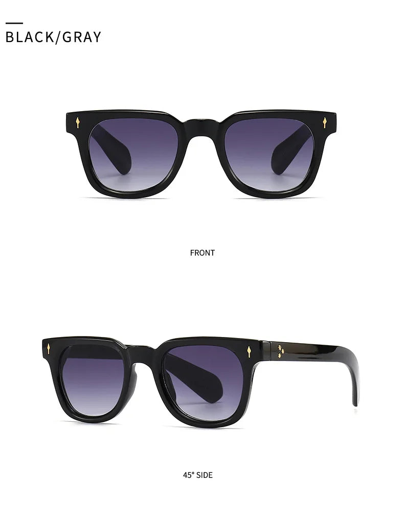 2026 Luxury Square Men Wmen Sunglasses Fashion Gradient Driving Shades Eyewear Vintage Green Trendy Rivets Sun Glasses UV400