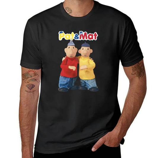 Pat & Mat T-Shirt customs quick drying blacks sports fans mens vintage t shirts