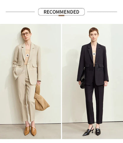 Minimalism 2025 Women's Blazer Autumn New Office Lady Lace Spliced Shoulder Professional Loose Female Notched Tops 12443009