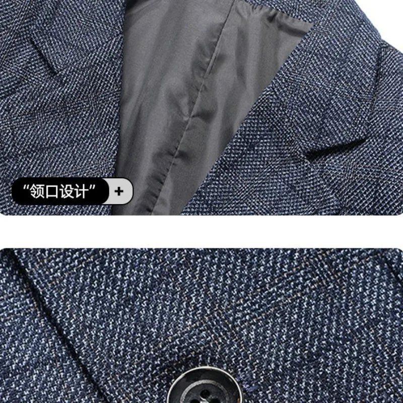 2025 Autumn Winter Woolen Suit Jacket for Men's Korean Slim Fit Casual Business Suit Jackets Social Office Blazers Men Clothing
