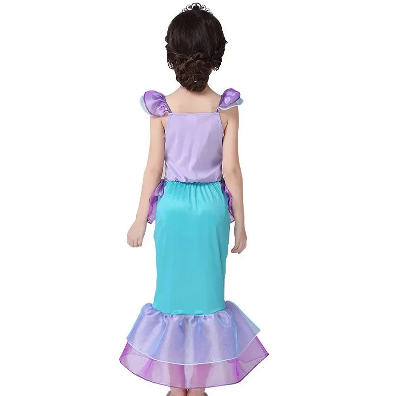 Girls Princess Dress Kids Disney Elsa Anna Snow White Aurora Sofia Rapunzel Cinderella Halloween Costume Children Birthday Party