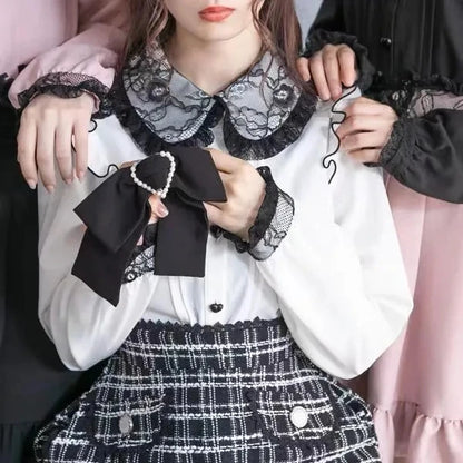 Japanese Gothic Lolita Ribbon Short Suspender plaid Skirt Girls Sweet Cute Lace A-Line Mini Skirts summer2026 black solid kawaii