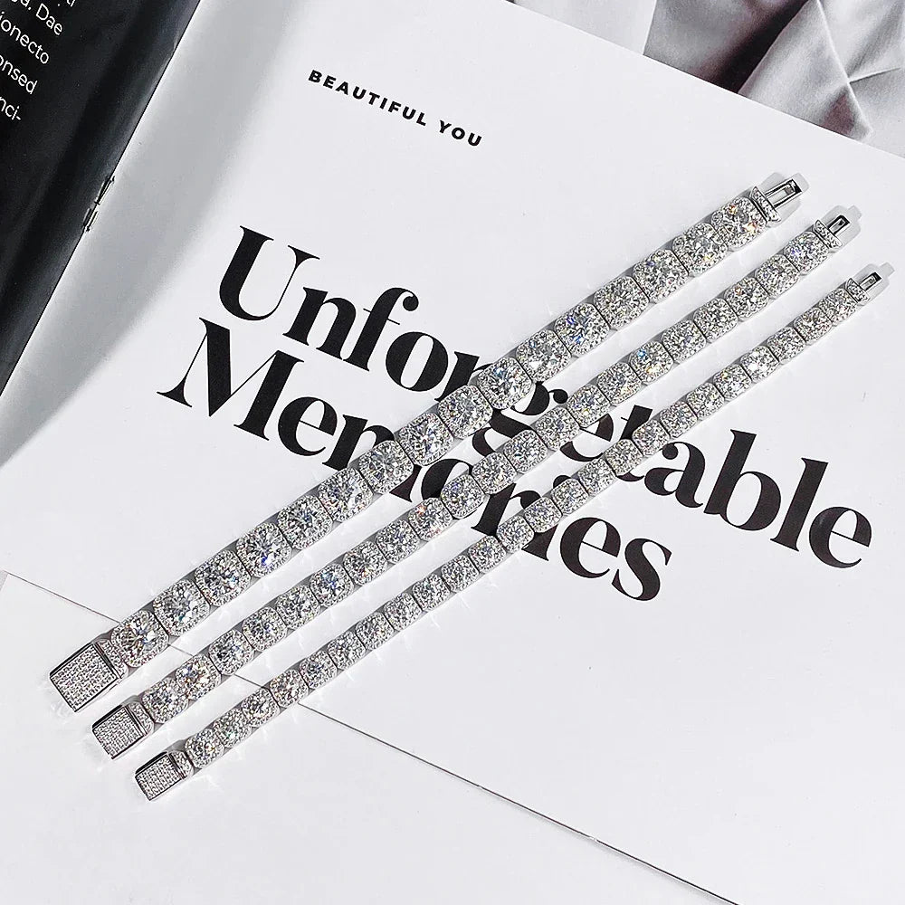 4mm 5mm 6.5mm Full Moissanite Bracelet for Man for Women Man S925 Silver Luxury Full Diamond Bracelet Party Fine Jewelry