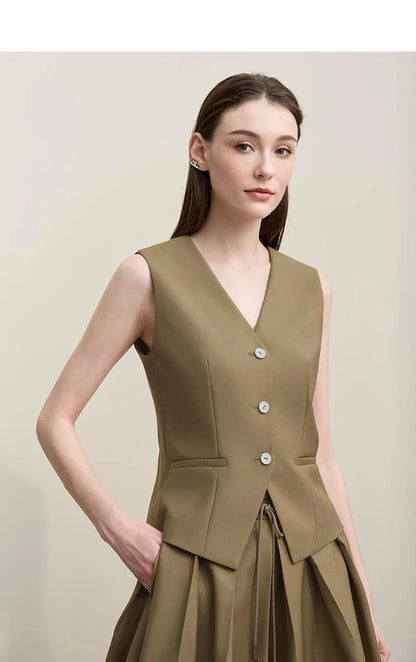 Women's Jackets 2026 Autumn New V-neck Vest Bud Shorts Separate Blazer Women's Fashionable Versatile Top Female 12641056