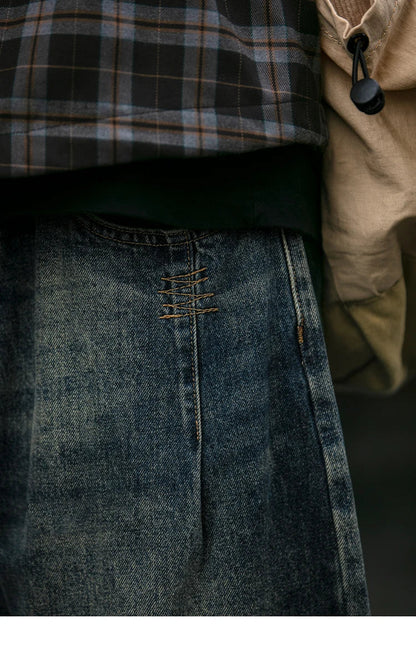 American Vintage High Quality Denim Cargo Pants Men Clothing Streetwear Loose Skate Jeans Harajuku Casual Harem Trousers Male