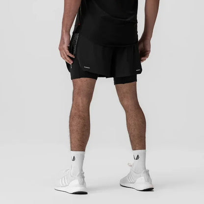 Men's Gym Shorts 2 in 1 Quick Dry Running Shorts Basketball Jogger Summer Fitness Workout Short Pants Bodybuilding Activewear