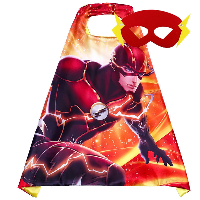 Halloween Super Hero Masquerade Mask Cape Cloak Anime Spider Man Batman Cloak Action Figure Marvel Toys Cosplay Party Gift