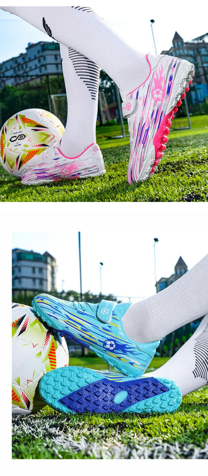 Kids Youth Soccer Shoes Boys Girls Football Cleats TF FG Training Sneakers Non-Slip Grass Artificial Grass Sport Boots