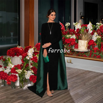 Customized Exquisite Formal Velour Beading Sequined Straight Scoop Neck Long Dresses Bespoke Occasion Dresses High Quality Sexy